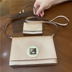 Kate Spade Cross Body Turn Lock With Card Holder Rose Color - New York Bag